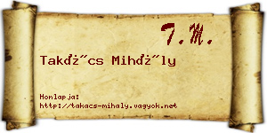 Takács Mihály névjegykártya