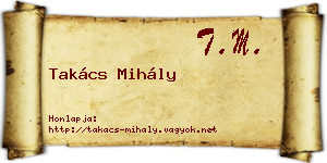 Takács Mihály névjegykártya